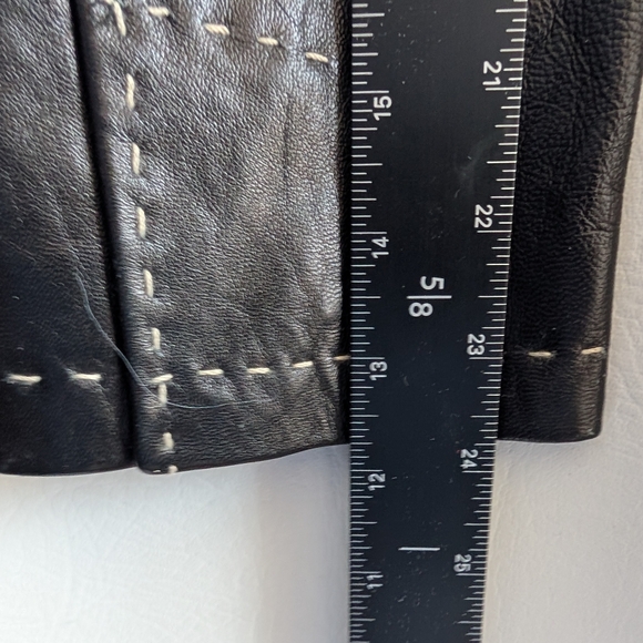 INC Black Leather Lined Jacket with Stitch Detailing - M - Picture 13 of 14